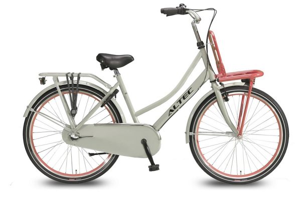 altec dutch 26 inch meisjes transportfiets grijs zalm roze