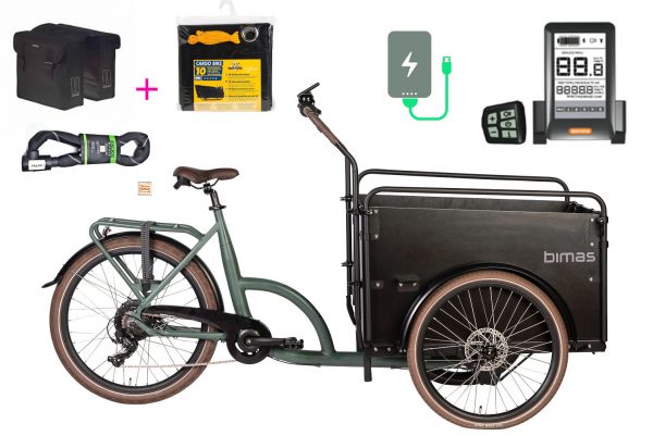 Gratis accsoires bimas-ecargo-3.0-elektrische-bakfiets-eco-mat-groen