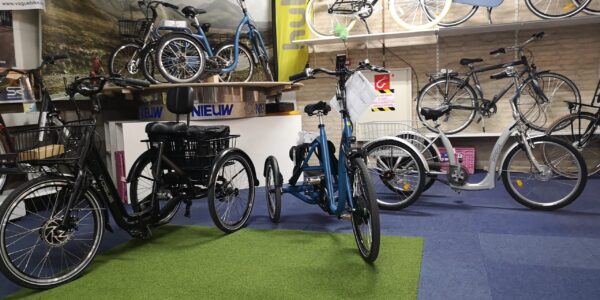 Elektrische Driewieler fiets ondersteuning lage instap